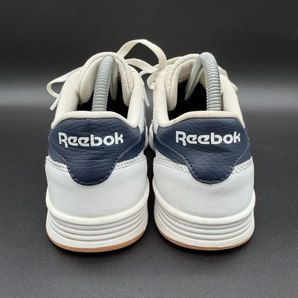 Reebok Royal Techque Mens Size 7 White Navy Casual Leather Shoes Sneakers